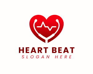 Stethoscope Heart Health logo design