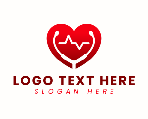 Stethoscope Heart Health Logo