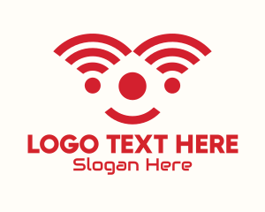 Red Internet Signal Clown Logo