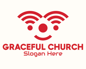 Signal - Red Internet Signal Clown logo design