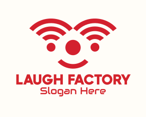 Comedy - Red Internet Signal Clown logo design