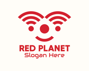 Red Internet Signal Clown logo design