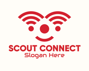 Red Internet Signal Clown logo design