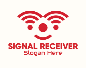 Red Internet Signal Clown logo design