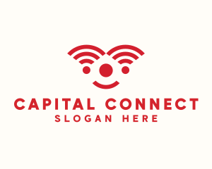 Red Internet Signal Clown logo design