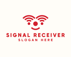 Red Internet Signal Clown logo design