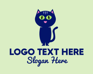 Illustration - Blue Cat Character logo design