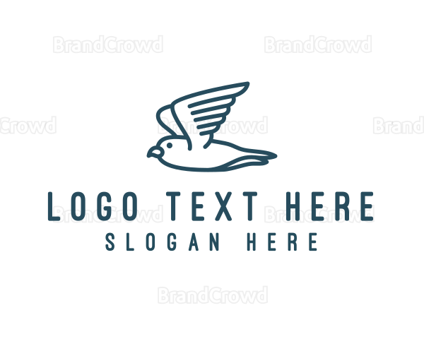 Seagull Flying Bird Logo