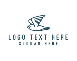 Bluebird - Seagull Flying Bird logo design