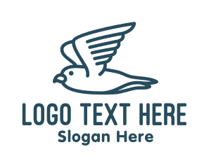 Seagull - Minimalist Flying Bird logo design