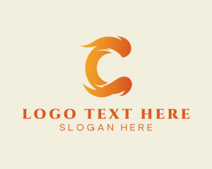 Lighter - Hot Fire Letter C logo design