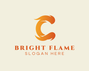 Lighter - Hot Fire Letter C logo design