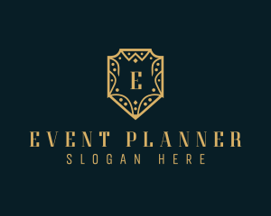 Royal Event Planner Shield logo design