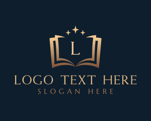 Journal - Book Sparkles Letter logo design