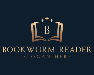 Reader - Book Sparkles Letter logo design