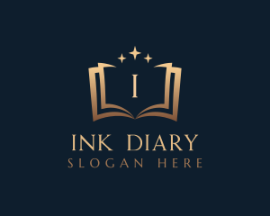 Diary - Book Sparkles Letter logo design