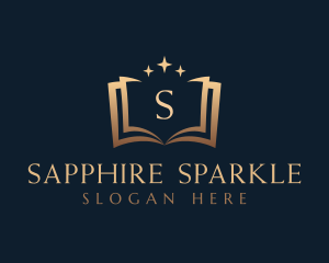 Book Sparkles Letter logo design