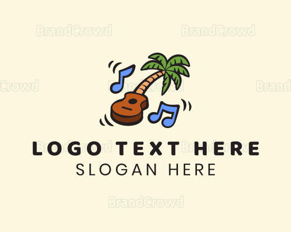 Palm Tree Guitar Music Logo