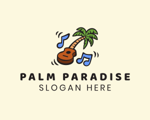 Palm Tree Guitar Music logo design