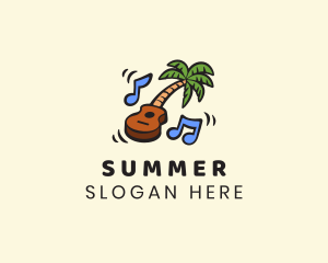 Palm Tree Guitar Music logo design