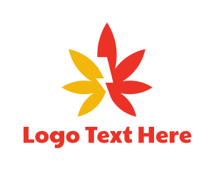 Flash - Thunder Cannabis Leaf logo design