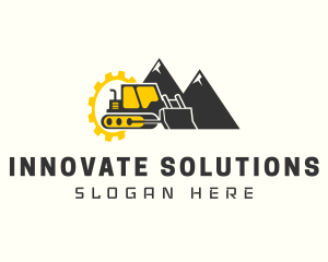 Dozer - Gear Mountain Bulldozer logo design