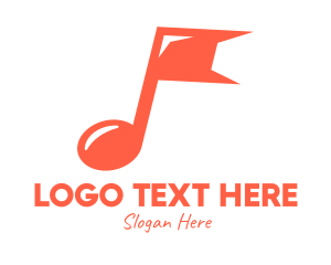 Musical Note - Generic Music Flag logo design