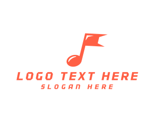 Quarter Note - Generic Music Flag logo design