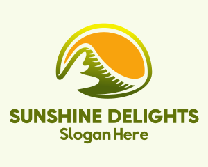 Sunshine - Countryside Mountain Sunset logo design