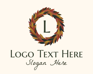 Antique - Elegant Autumn Leaves Letter logo design
