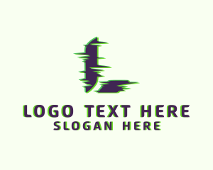 Anaglyph - Modern Glitch Letter L logo design