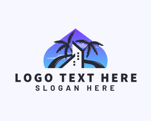 Resort - Hotel Resort Palm Tree logo design