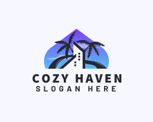 Lodging - Hotel Resort Palm Tree logo design