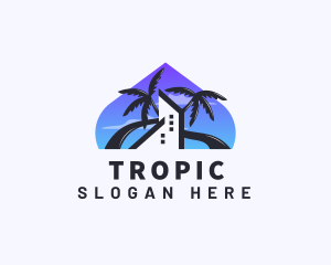 Hotel Resort Palm Tree logo design