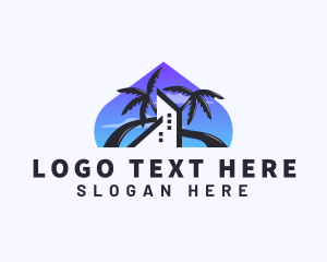 Lodging - Hotel Resort Palm Tree logo design