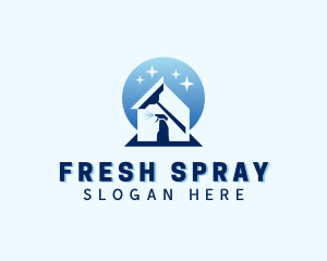 Cleaning Squeegee Spray Bottle logo design