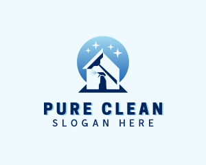 Cleaning Squeegee Spray Bottle logo design