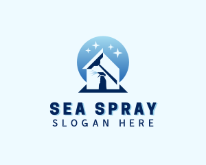 Cleaning Squeegee Spray Bottle logo design