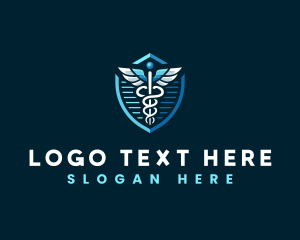 Modern Caduceus Healthcare logo design