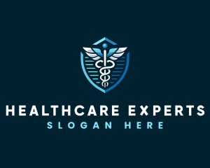 Modern Caduceus Healthcare logo design