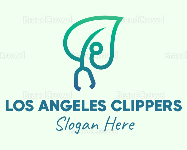 Gradient Medical Leaf Stethoscope Logo