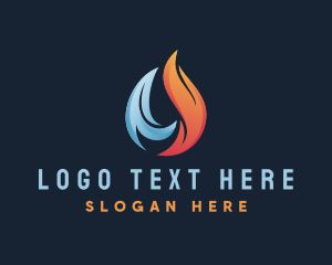 Gas - Heating Cooling Fire logo design