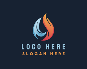 Heating Cooling Fire Logo