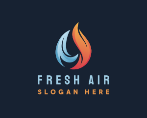 Heating Cooling Fire logo design