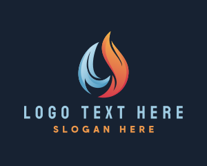 Fire - Heating Cooling Fire logo design