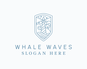 Lighthouse Sea Wave logo design