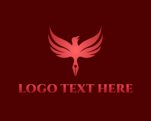 Quill - Red Eagle Pen logo design