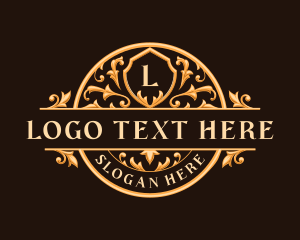 Emblem - Floral Luxury Ornament logo design