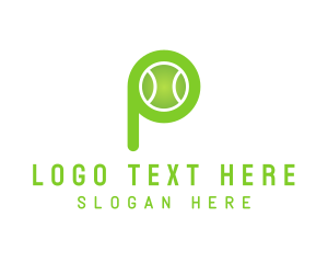 League - Green P Tennis Ball logo design