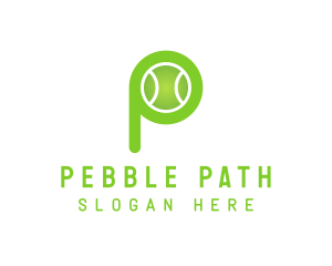 Green P Tennis Ball logo design